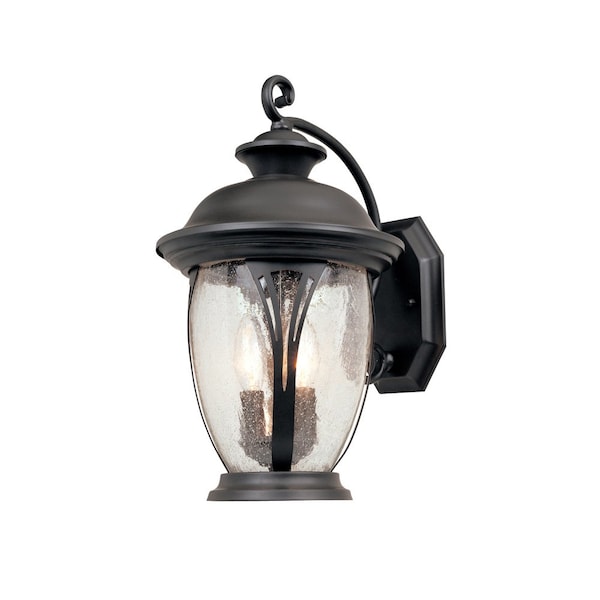 Designers Fountain Westchester 16 in 2Light Bronze Outdoor Wall Lantern with Seedy Glass Shade 30521-BZ - main